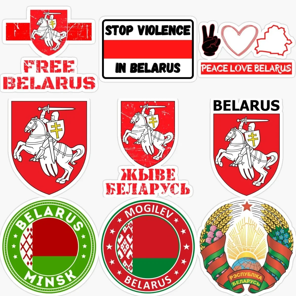 

BY Belarus Flag Knight National Emblem Stickers for Decorate Motorcycle Laptop Car Window Wall Off-road Van Decal Accessories