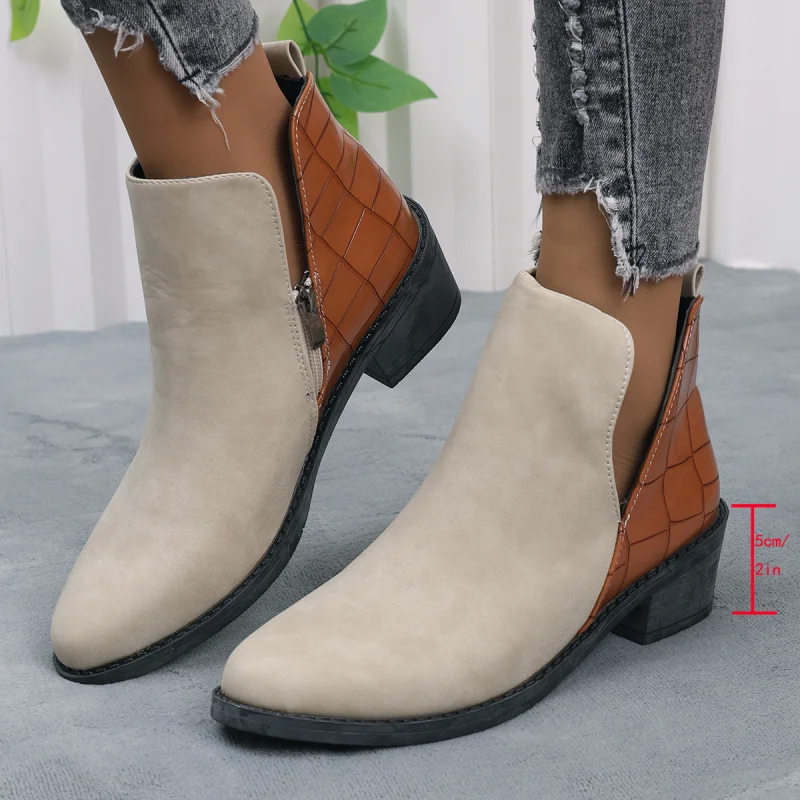 

Новинка осени 2024, женские ботинки челси на массивном каблуке, ботильоны на среднем каблуке с острым носком, обувь большого размера в британском стиле