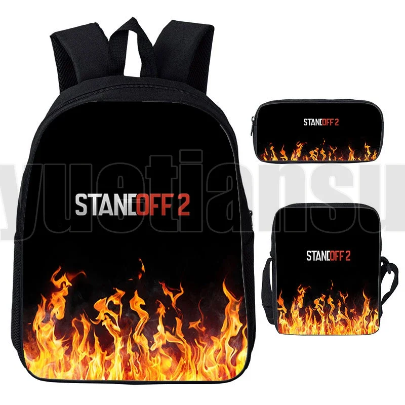 3D Print Anime Hot Game Standoff 2 Backpacks for School Teenagers Girls 12/16 Inch Travel Bags Pencil Case Shooting War Game Bag