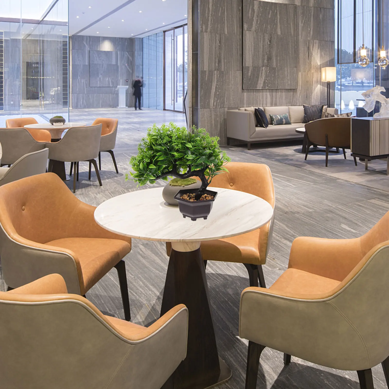 

Simulated Welcoming Pine Potted Plant Artificial Bonsai Fake Tree Indoor Decor Japanese Style Plastic Plant Ornament Office