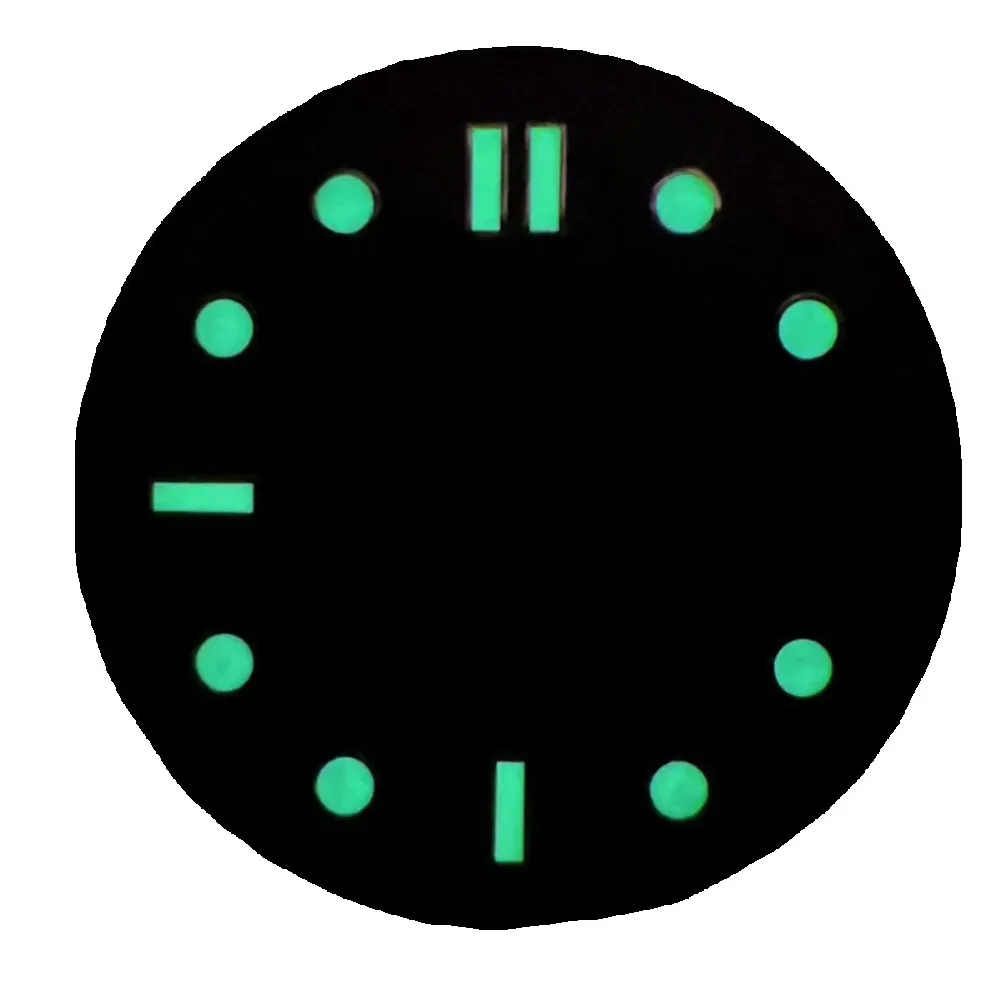 31mm Watch Dial Green Luminous Figure Watch Faces with Calendar Window for ETA2836 Movement Watch Accessories Repair Parts