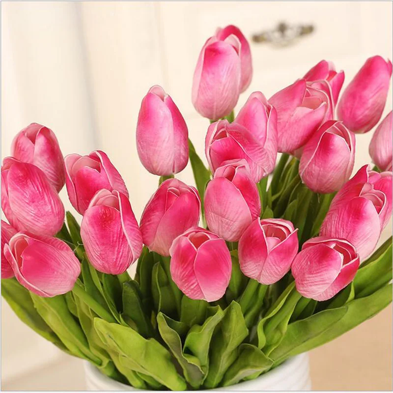 Artificial Flower Tulip bundle 35cm, for wedding, home, Christmas party, decoration, TV, dinning table, 50PCs