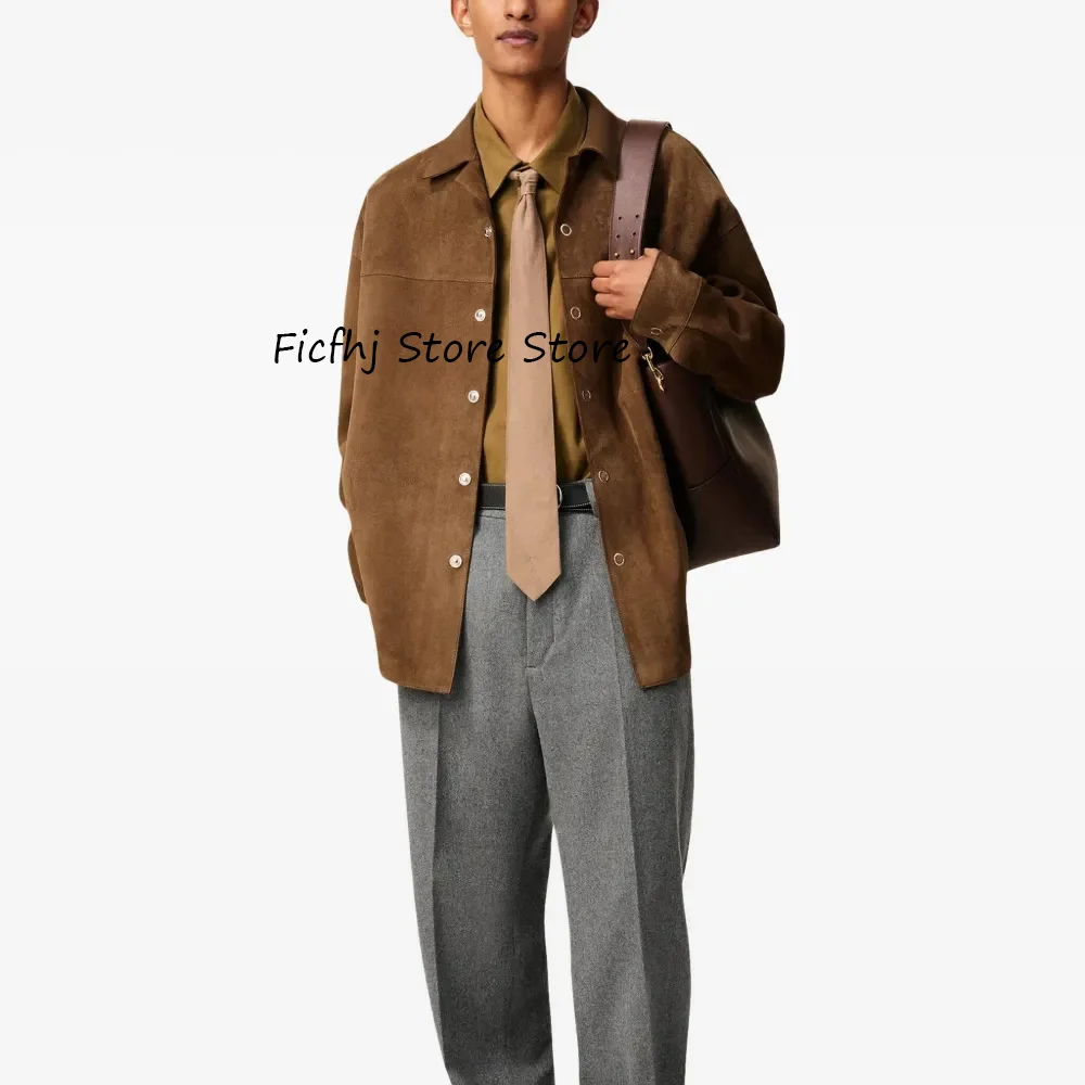 

Fashion Suit Lapel Men's Casual Jackets for Suit Men's Social Coat Single-breasted Suede Man Classic Suits Blazer Clothing