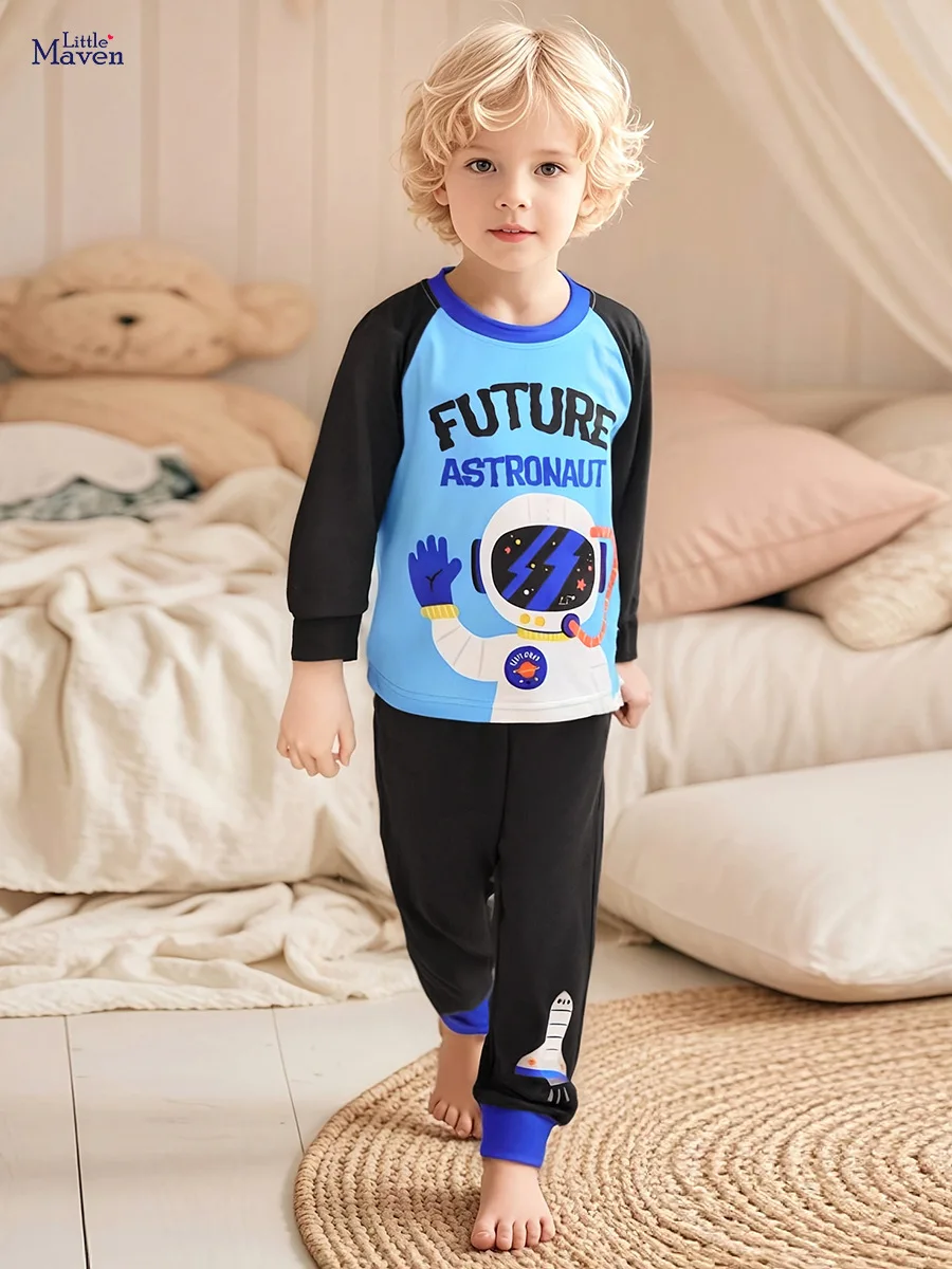 

Children's Homewear Autumn Long-Sleeved Boys' Base Layer Set Adorable Cartoon Children's Pyjamas Warm Autumn Tops and Trousers