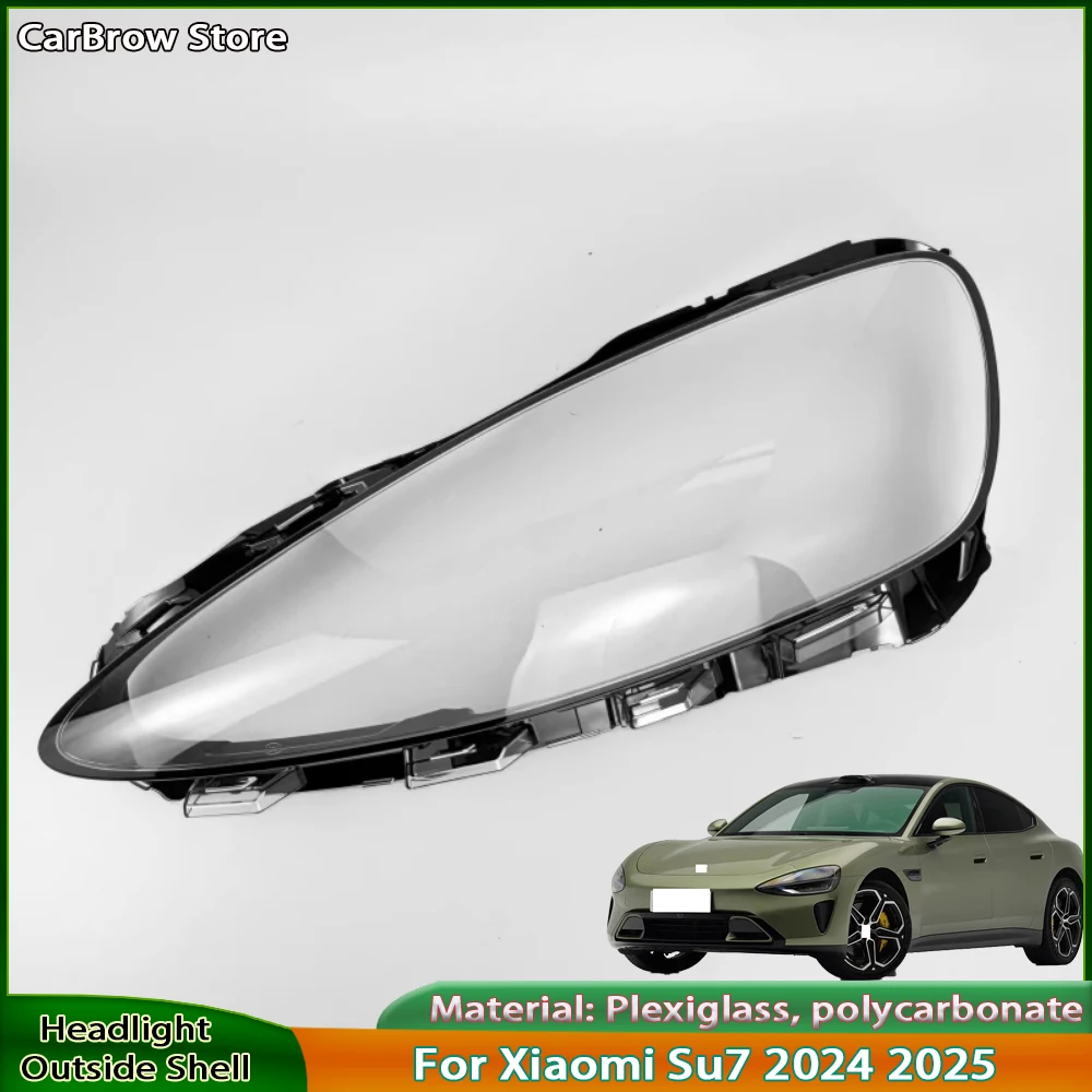 

For Xiaomi Su7 2024 2025 Car Headlight Shell Transparent Lampshade Headlamp Cover Lens Plexiglass