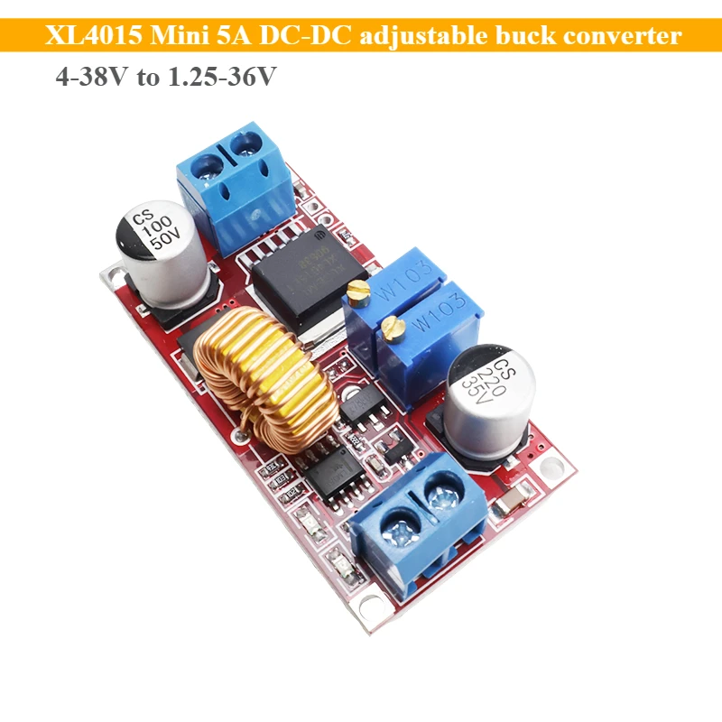Neue 1Pcs XL4015 Mini 5A DC-DC Einstellbare Buck Converter 4-38V Zu 1,25-36V Step Down Power Spannung Regler Power Modul Erweitern