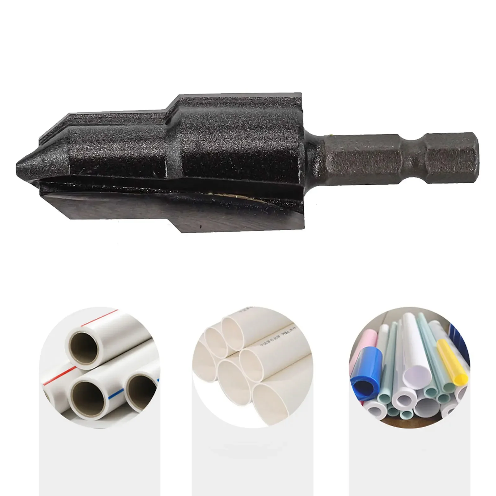 1pc PPR Lifting Stepped Drill Bit Hexagon Shank Water Pipe Expansion Drill Punch Plumber Connection Tool Full Open Process