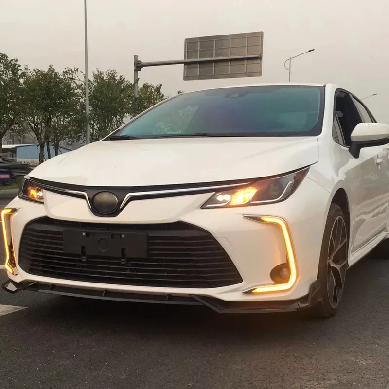 Car LED DRL 12V Daylights For Toyota Corolla 2019 - 2023 Yellow Turn Signal Daytime Running Headlamps Auto Driving Lamp Foglamps view 6