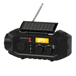 Emergency Radio,Bluetooth Speaker,Portable Solar Hand Crank AM/FM Radio for Survival,USB Charger,SOS Alarm,Reading Lamp,TF card