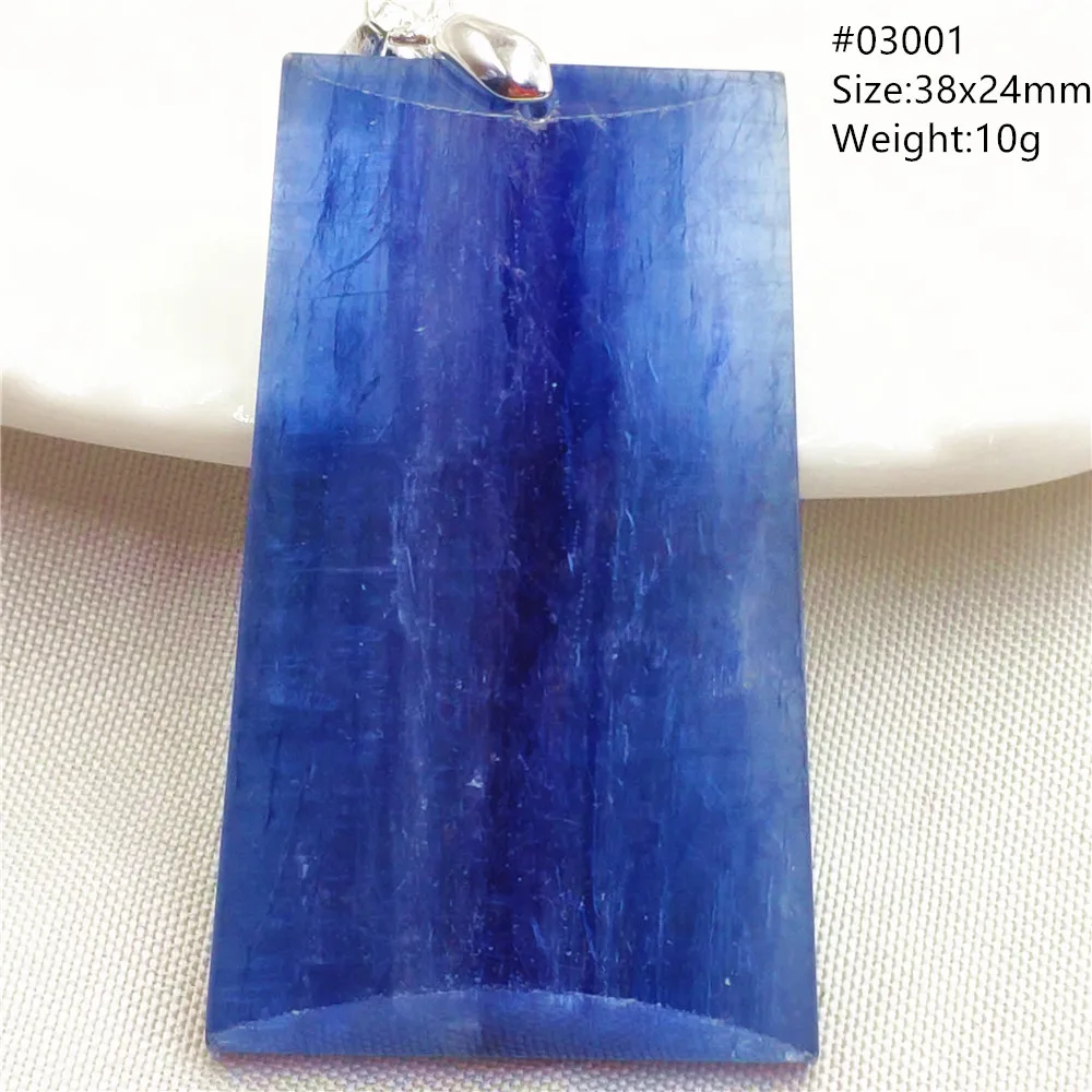 Natural Blue Kyanite Rectangle Pendant Jewelry Women Men Cat Eye Fashion Gemstone Kyanite Necklace Rare AAAAA