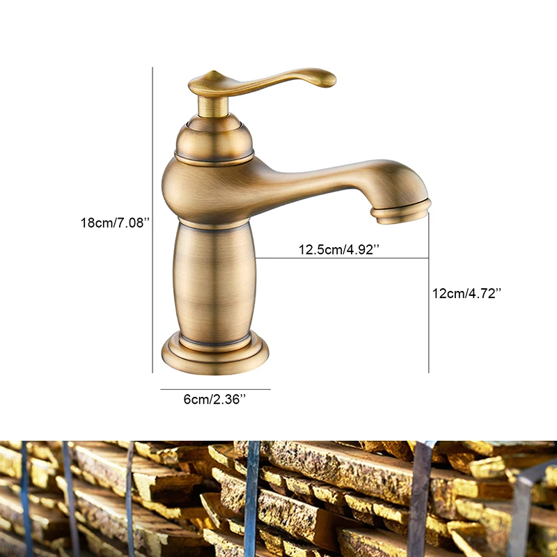 Bathroom Faucet Antique Bronze Finish Brass Basin Sink Solid Brass Faucets Single Handle Water Mixer Taps Bath Crane ELFCT001-F