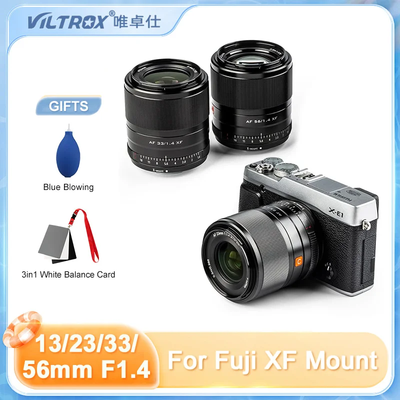 

VILTROX 13 мм 23 мм 33 мм 56 мм F1.4 apsc Fujifilm XF Крепление объектива камеры с автофокусом для Fuji X Крепление X-T4 XS10 XA7 XT30 XE5