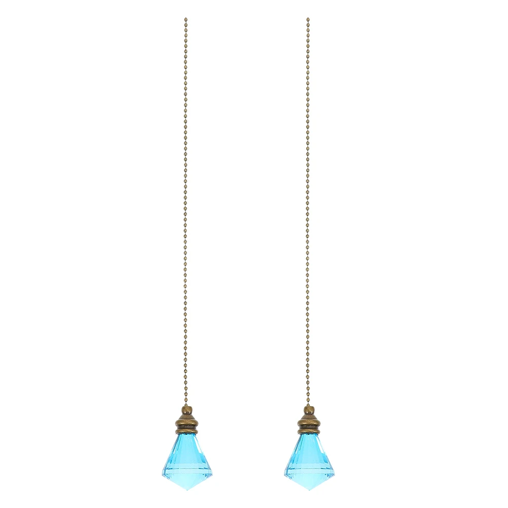 

2pcs Crystal Bead Light Pull Extender Fan Pull Copper Pulls Ceiling Fan Accessories Extension Lamp Parts Shiny Refractive