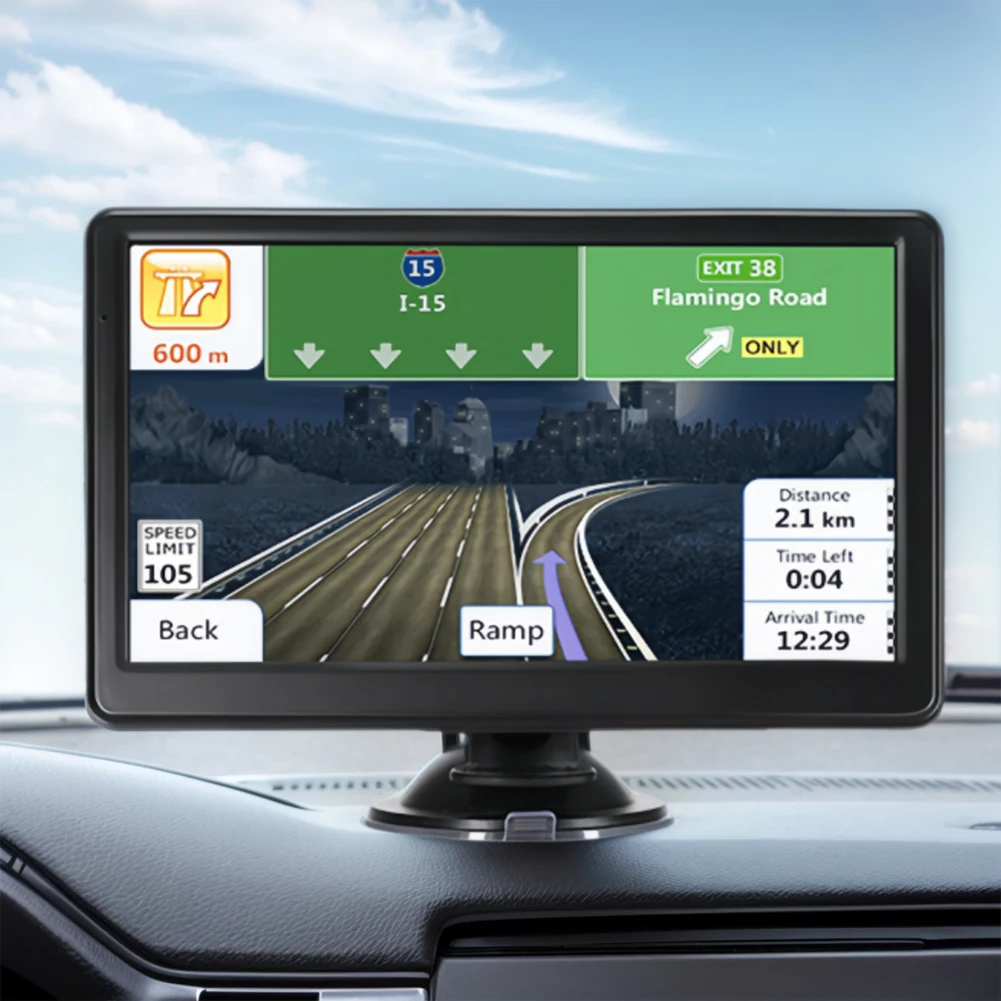 

7 Inch Car GPS Navigation FM Transmitter HD TFT Touch Screen HD GPS Device EU AU US Map Vehicle GPS Navigator 256MB+8G