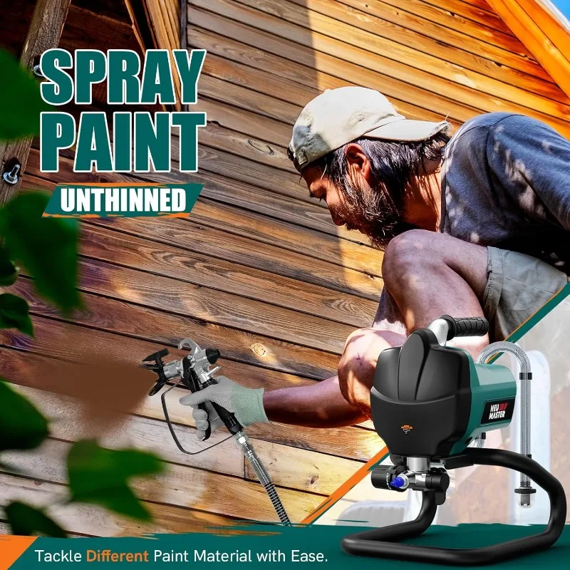 Airless Paint Sprayer - 3000 PSI Thinning-Free, Quick Spray Paint Gun with Spray Tips for House Painting, Home Interior