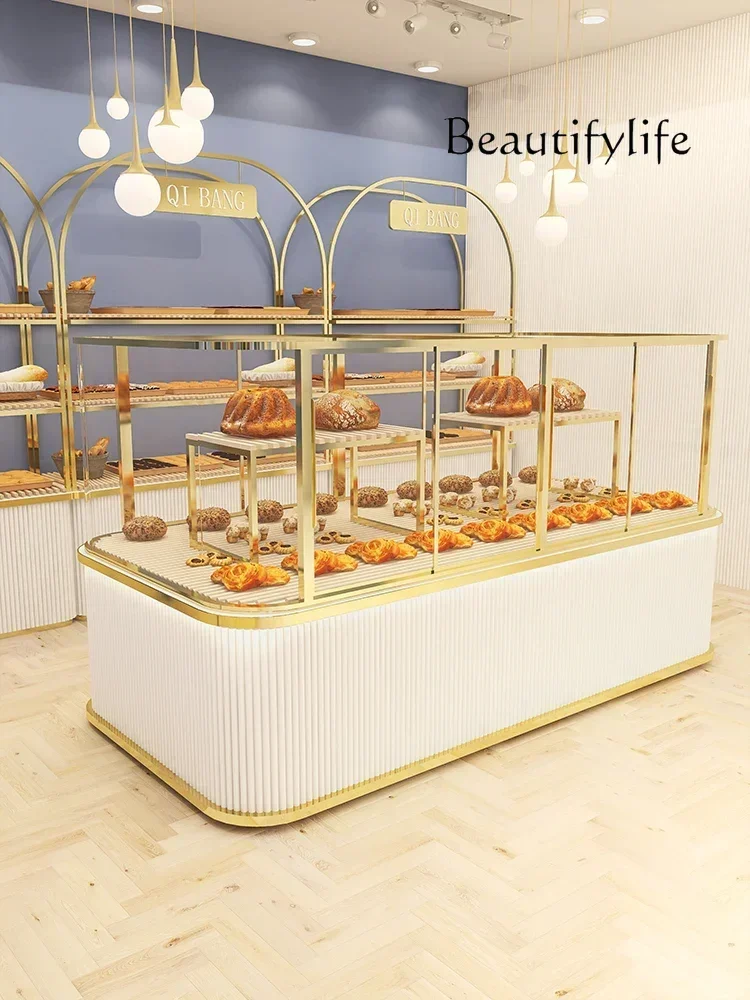 Bakery Glass Commercial Display Cabinet Cake Shop Commercial Glass Cabinet Small Stainless Steel Rack