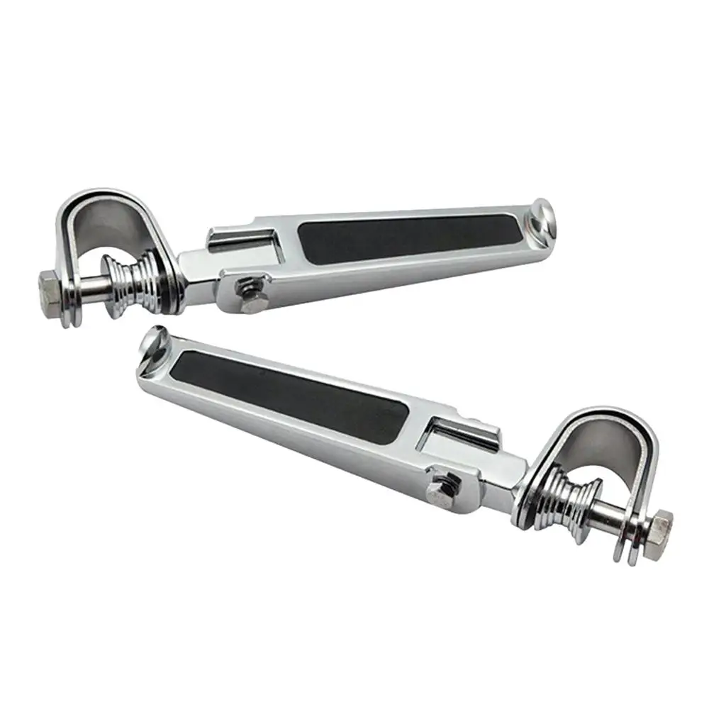 

Aluminum Folding Motorcycle Foot Pegs Bracket Crash Bar Pedal Set Universal Rear Footrest for Touring Cruiser Bikes