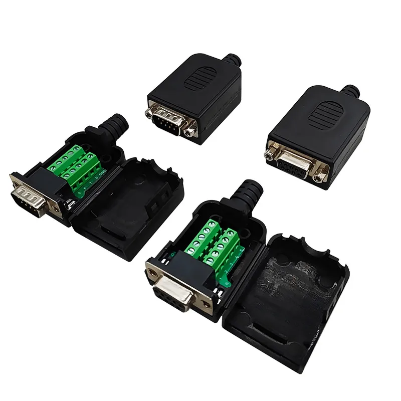 

10 шт. разъемы DB9 COM RS232, без преобразования сигнала, штекер-гнездо, D-sub 9-контактный