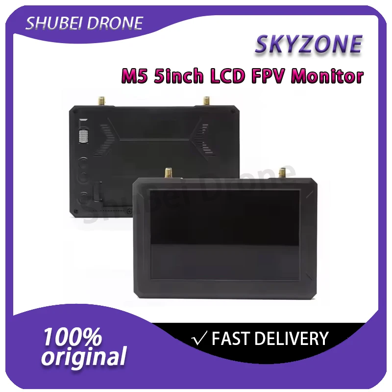 

Монитор FPV SKYZONE M5, 5 дюймов, ЖК-дисплей 800x480, 5.8ГГц, 48 каналов, с разнесенным приемником, DVR и встроенным аккумулятором для гоночных FPV дронов на радиоуправлении