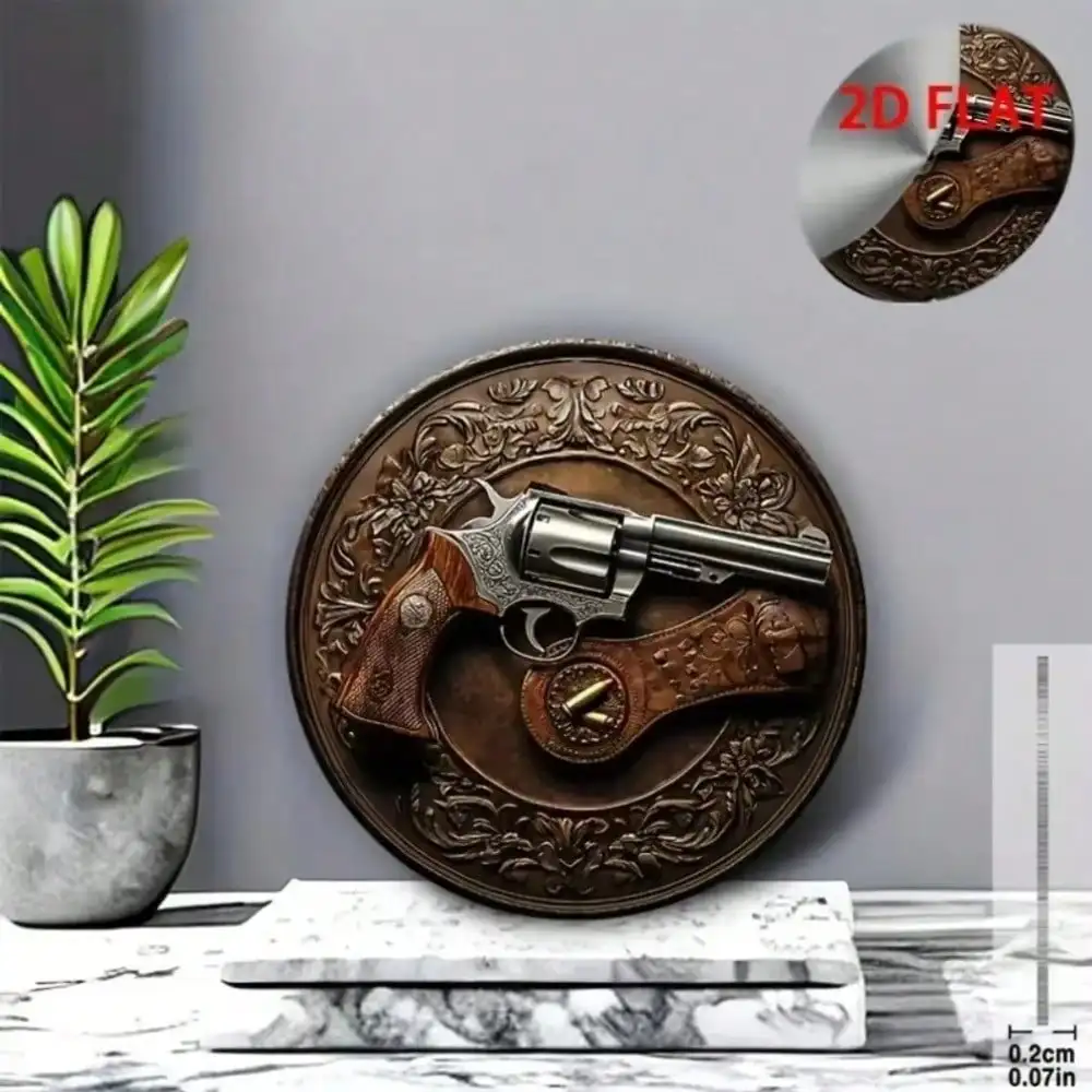 Western Revolver Replica - Vintage Cowboy Pistol Aluminum Alloy with Leather Holster, Gift Decor Collection