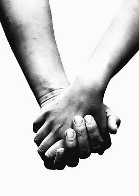 

Loving Couple Holding Hands Art Film Print Silk Poster Home Wall Decor 24x36inch