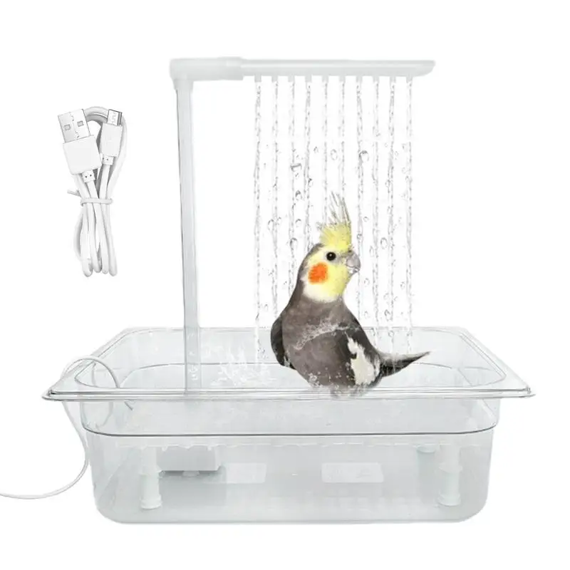 

Bird Automatic Bathtub Automatic Parrot Bath Fountain Multifunctional Bathtub Container Bath For Cage Parakeet Bathroom Toys