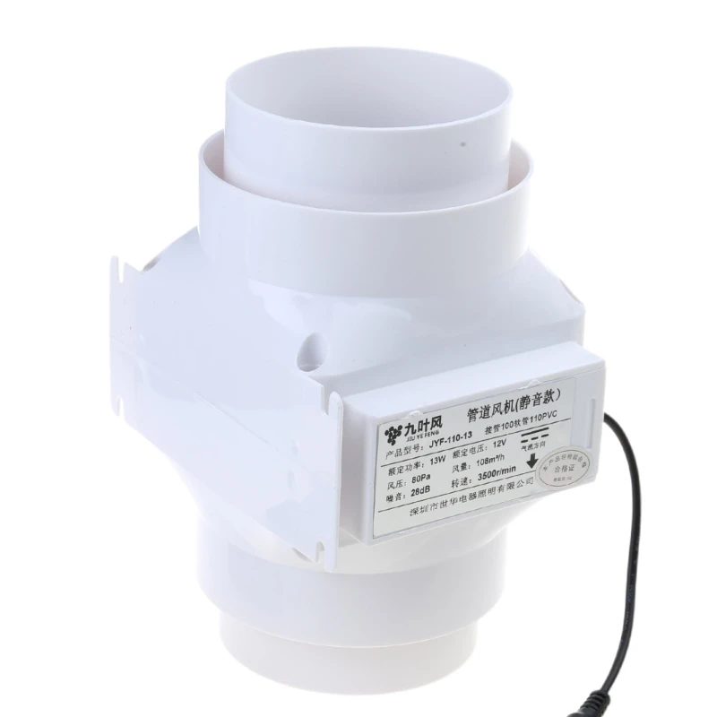 Duct Fan Speed Adjustable Air Extractor Exhaust Ventilation for Bathroom Kitchen