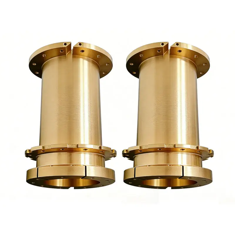 Custom Split Brass Flange Bushing Precision Machined Copper Sleeve High Precision Copper CNC Machining Parts
