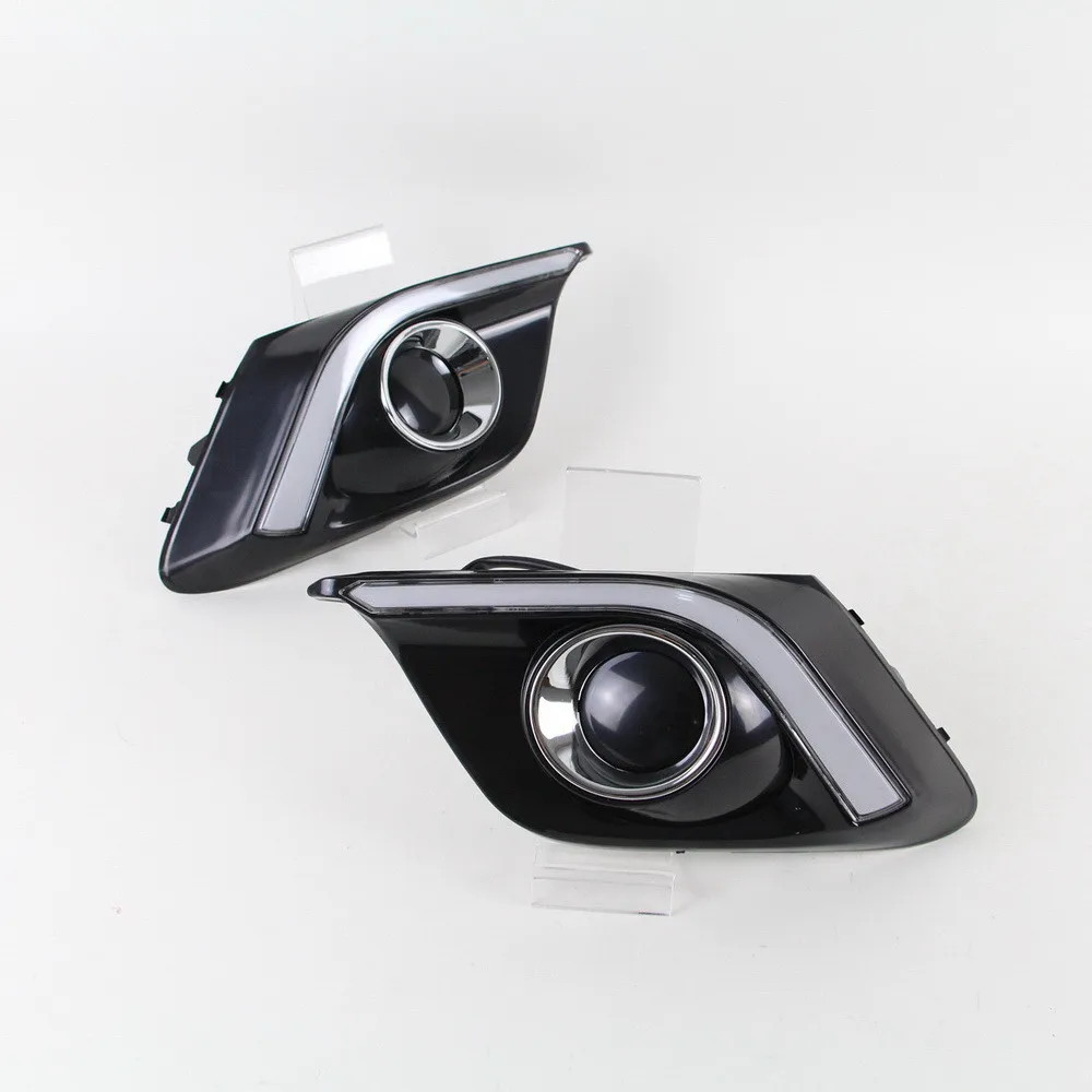 July King 6000K Daytime Running Lights DRL for Mazda 3 Axela 2014 2015 2016, Streamer Yellow Turn Signals, Ice Blue Night DRL