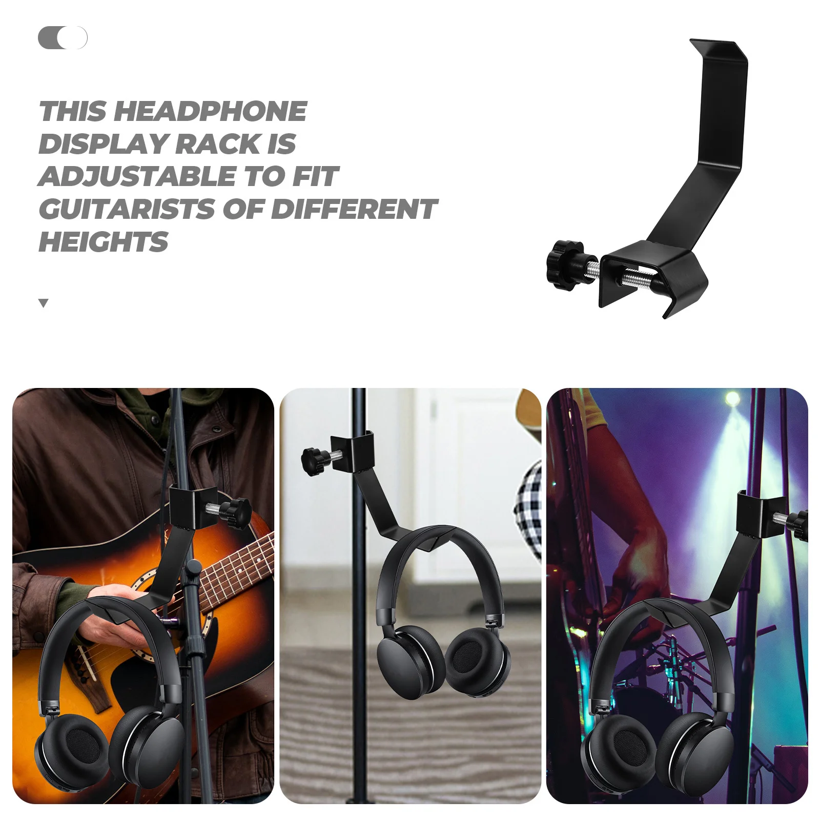 

Adjustable Metal Headphone Stand Guitar Accessory Cable Hanger Durable Rack Headphone Stand Headset Holder Earphone Hanger