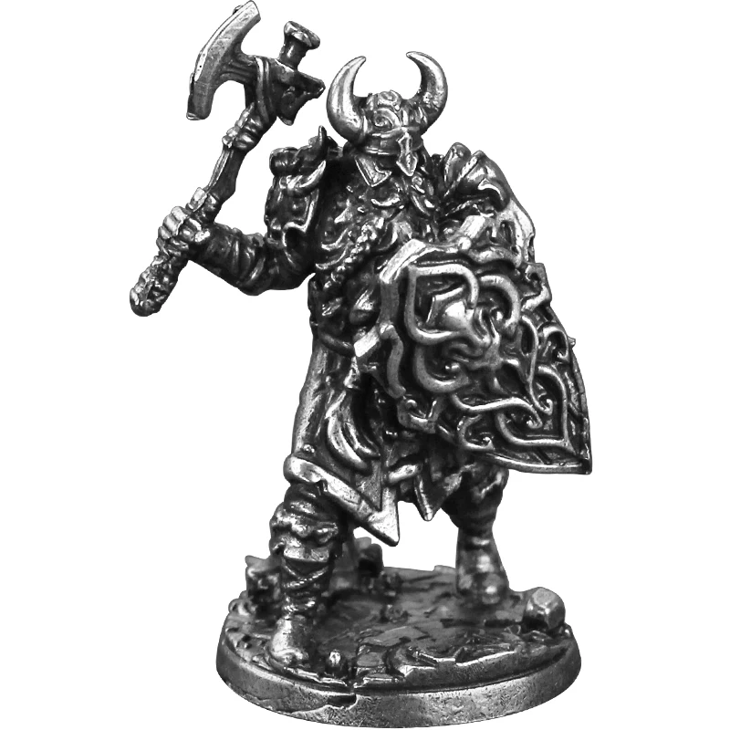 Metall Viking Warrior Ancient Soldier Modell Actionfiguren Fertigprodukt Brettspielstück Miniatur Ornament Zubehör Jungen