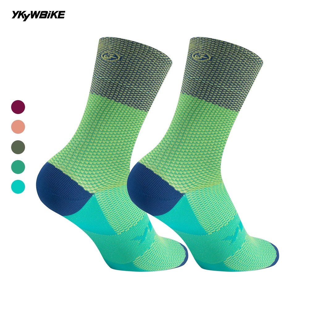 YKYWBIKE-Calcetines de ciclismo profesionales, medias transpirables de alta calidad para ciclismo de carretera, correr, ciclismo al aire libre,