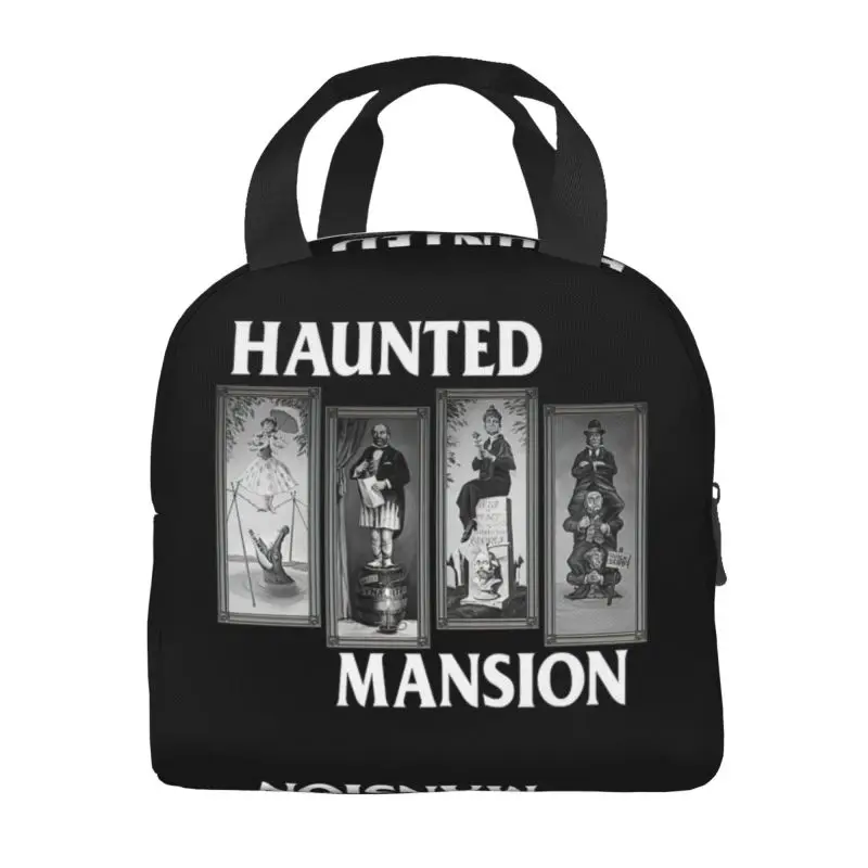 Haunted Mansion Grimace Portable Lunch Boxes Halloween Ghost Horror Movie Thermal Cooler Food Insulated Lunch Bag Office Work