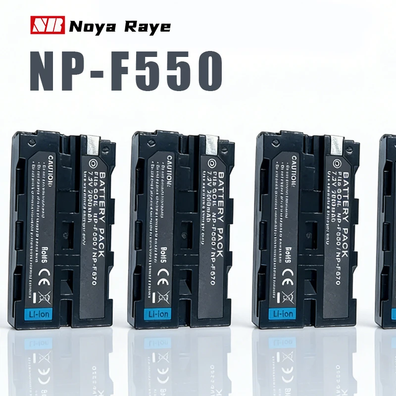 Noya raye 7,4 V 2600mAh NP-F570 NP-F550 NP F550 F570 F530 F330 batería de luz para luz LED de vídeo Yongnuo Viltrox