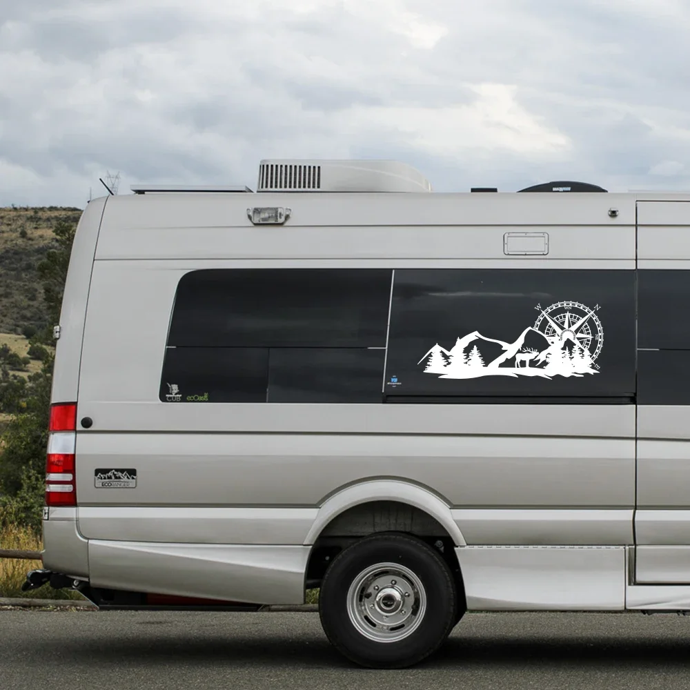 Mountain Compass Graphics Stickers Universal For Car Motorhome Horsebox Caravan RV Camper Van Body Decor Auto Vinyl Decals