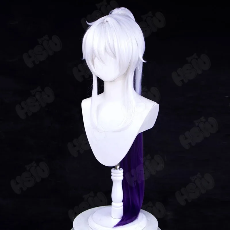 Game Honkai Impact 3 Kiana Kaslana Cosplay Wig White mixed purple ponytail long hair anime cosplay Wig Game cosplay wig