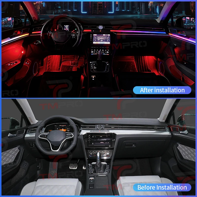 TMPRO 64 Colors LED Safety assistance systems Ambient Lighting For Volkswagen Magotan 2017-2023 Automotive Interior Decoration