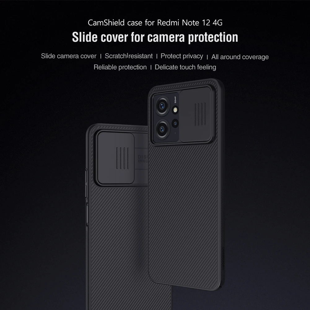 Nillkin for Xiaomi Redmi Note 12 4G Case, CamShield Creative Slide Lens Phone Protector Cover