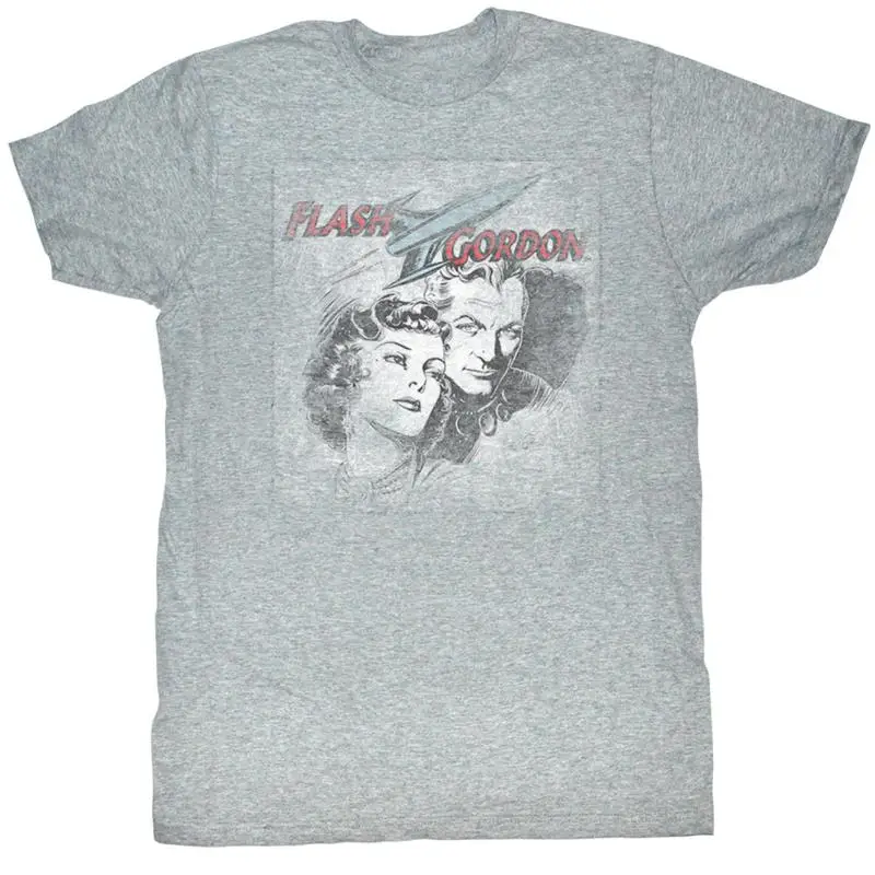 

Флэш Гордон Высокая футболка с потертостями и портретом Серое Хизер