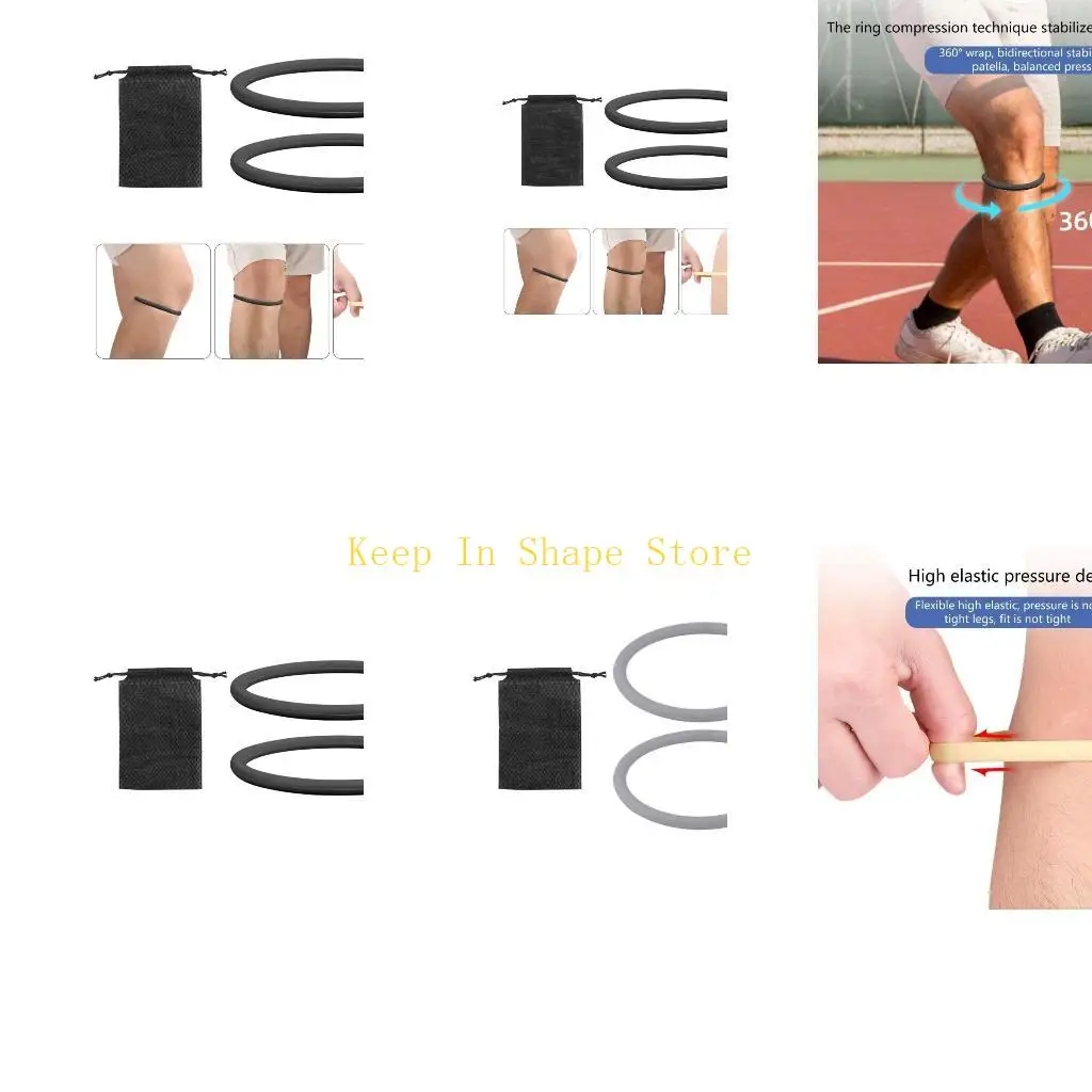 

U1JC 1 Pair Silicone Patella Band Knee Brace Support Fine Patella Tendon Knee Strap