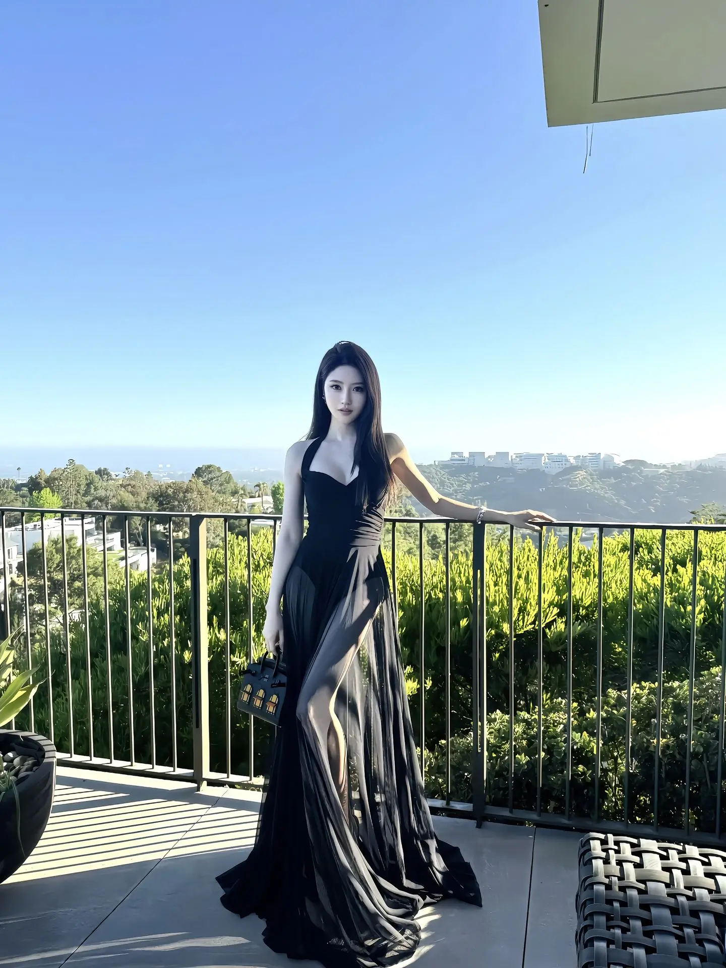 

OUTFlT STUDIO Sexy Bla Off-oulder Dr Women's See-tough Lace Splicing Long Skirt Ele Fene Summer Faion