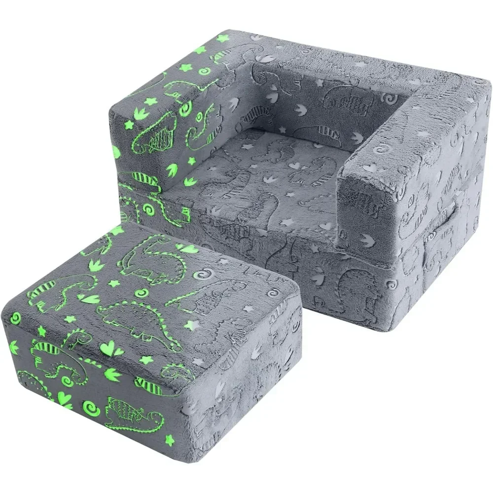 Children's sofa, modular star baby sofa glows in the dark, children's folding game sofa, suitable for game room furniture, gray