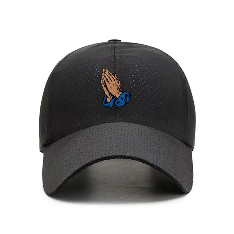 Praying Hands Quick Dry Baseball Cap Christian Prayer Breathable Adjustable Sports Hat