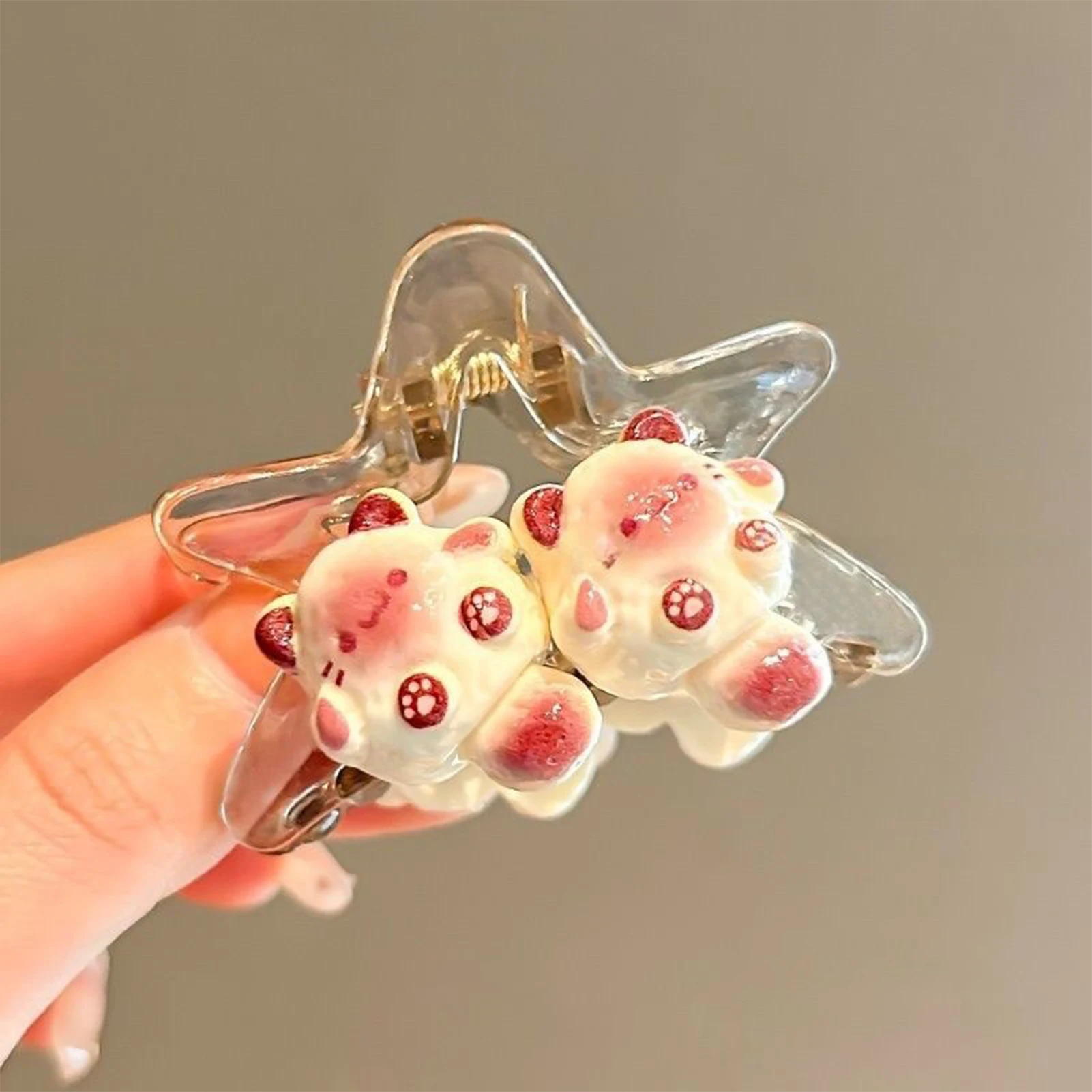 Милые заколки для волос со звездами Y2K, головной убор со звездами и мультяшным котом для длинных вьющихся прямых волос, держатель для хвоста, летние заколки для волос