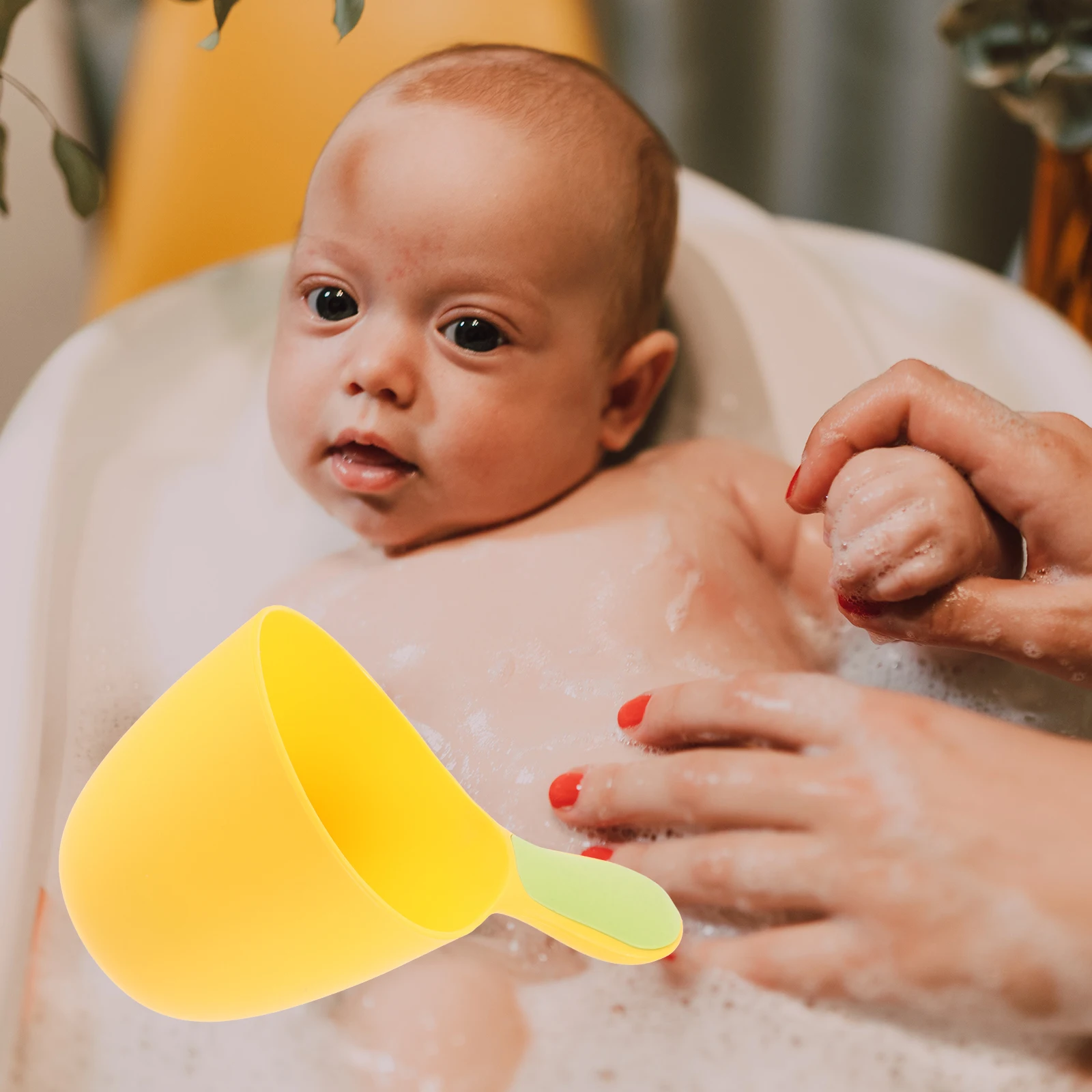 Cuillère à shampoing pour enfants, 3 pièces, louche à cheveux, trempette en plastique bleu rose jaune, cuisine polyvalente