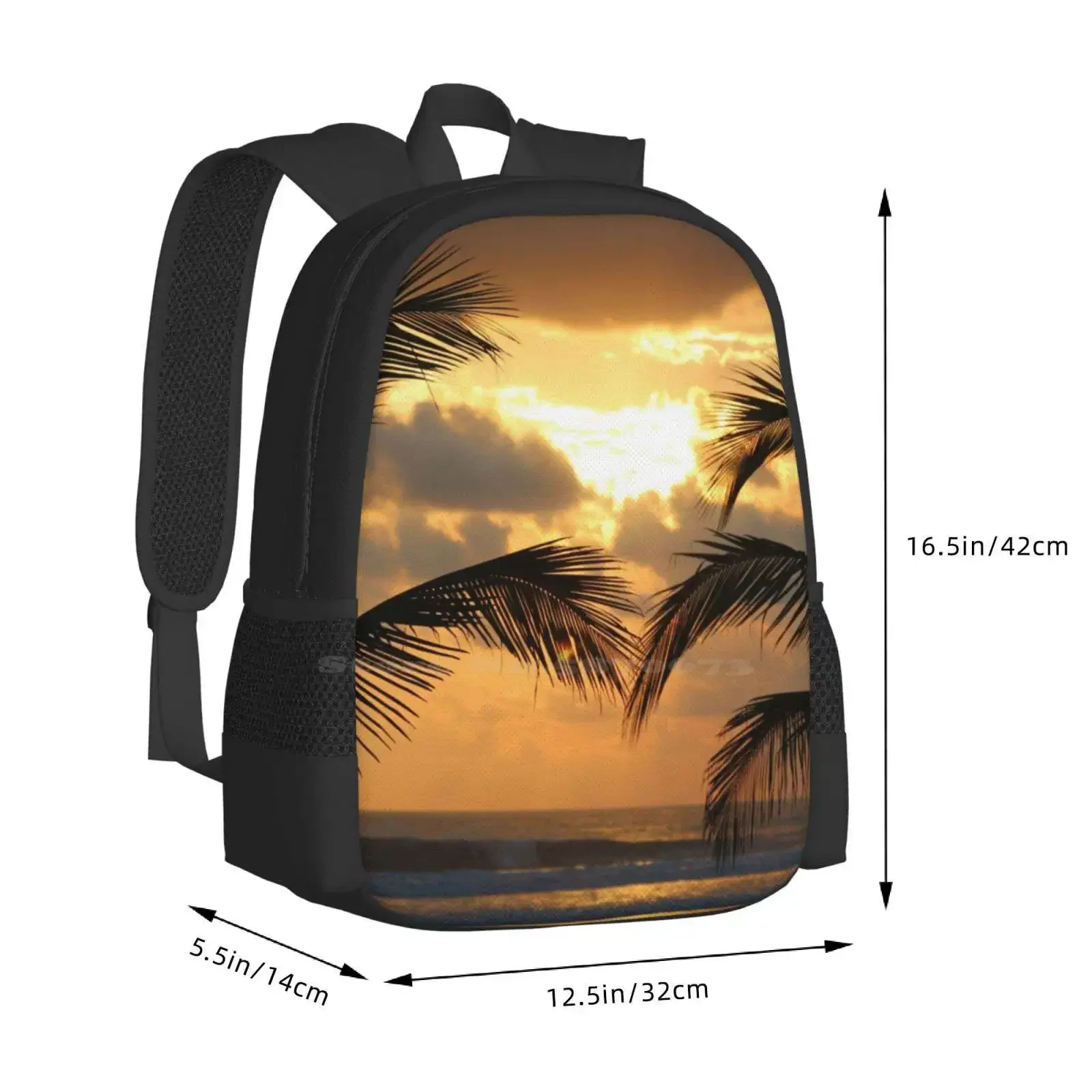 بورا فيدا بيتش رائجة البيع حقيبة مدرسية على ظهره حقائب عصرية للشاطئ غروب الشمس أشجار النخيل ريكا بورا فيدا بالو سيكو أمريكا الوسطى