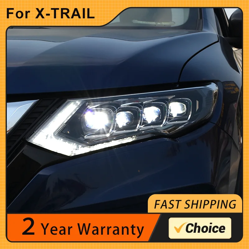 

Car Styling Head Lamp for Nissan X-trail Headlights 2017-2020 Rouge LED Headlight DRL All LED Low Beam High Beam Accessories