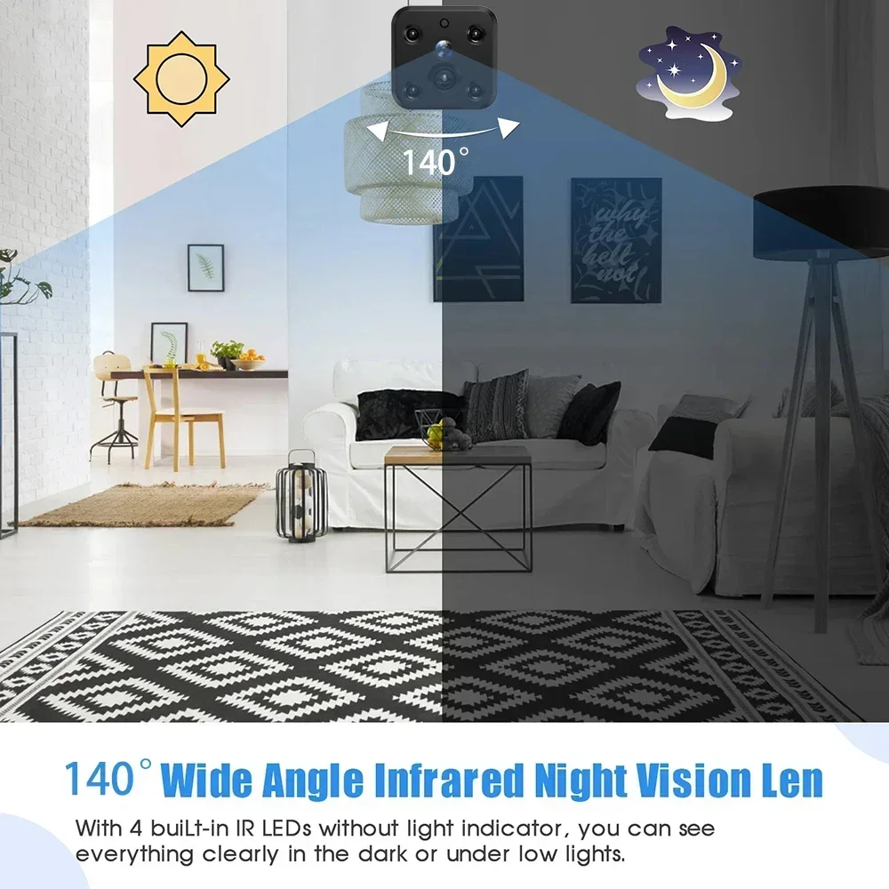 PIR Motion Detection Built-In Battery Home Security Video Surveillance Camcorder IR Night Vision Baby Monitor 4MP 4G Mini Camera