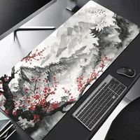 Cherry Blossom Scenery Mouse Pad Large non-slip rubber game player mousepads Durable table mats precision stitched edge fit rug