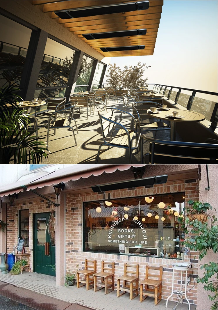 سخان JHheatsup 2.4kw مثبت على الحائط أنيق للتحكم بالواي فاي، سخان مشع بالأشعة تحت الحمراء مع جهاز تحكم عن بعد للمساحة الخارجية